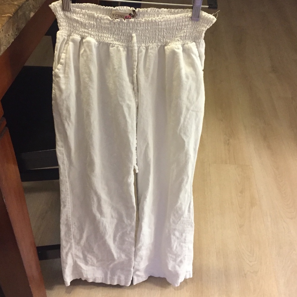 White beach cover up pants.